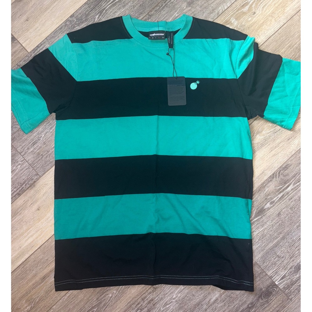NWT The Hundreds Block SS T-Shirt Mens Striped Crew Neck Casual Top-
XL